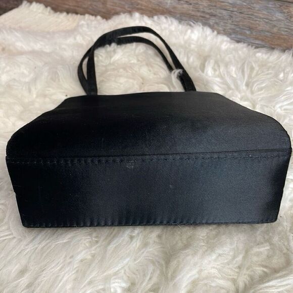 Black Satin Rhinstone Handbag Shoulder Bag Witchy Fairy Whimsical Evening Bag - Picture 6 of 11